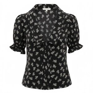 By Together • Black and White Puff Sleeve Blouse